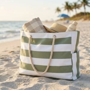 Waterproof Striped Beach Tote