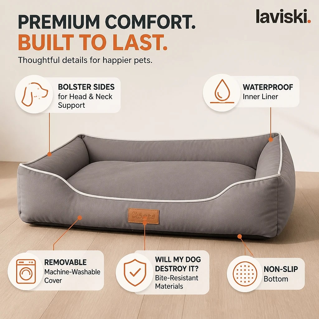 Bolstra Bolstered Dog Bed, close-up of the main features