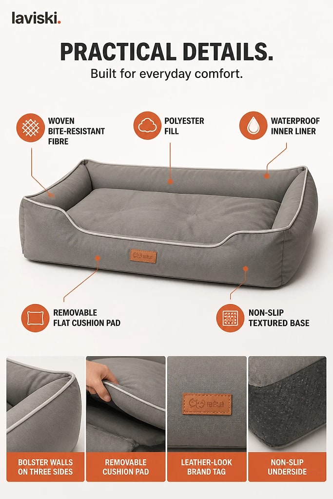 Bolstra Bolstered Dog Bed, materials and construction detail