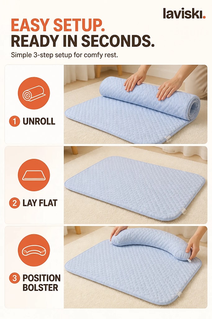 Breezra Cooling Orthopedic Pet Mat, how to unpack and set it up