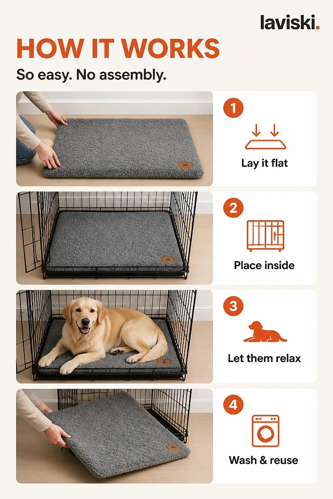 Cushora Orthopedic Foam Dog Mat, how to unpack and set it up