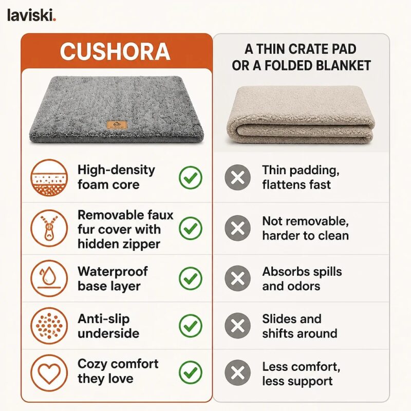 Cushora Orthopedic Foam Dog Mat, comparison