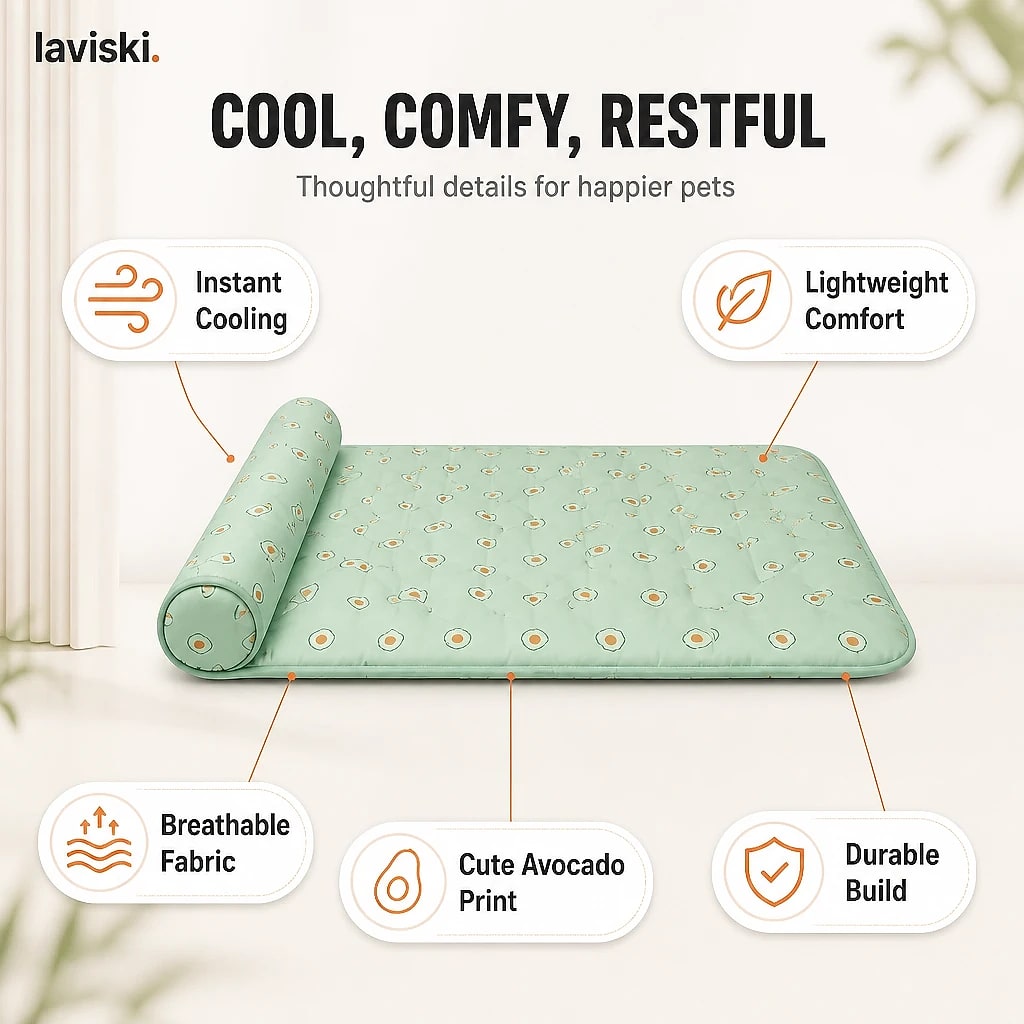 Frostpaw Pet Cooling Mat, close-up of the main features