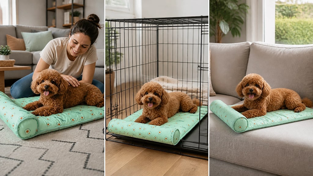 Frostpaw Pet Cooling Mat, shown in use at home