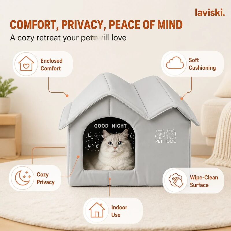 Nestova Enclosed Indoor Pet House, feature showcase
