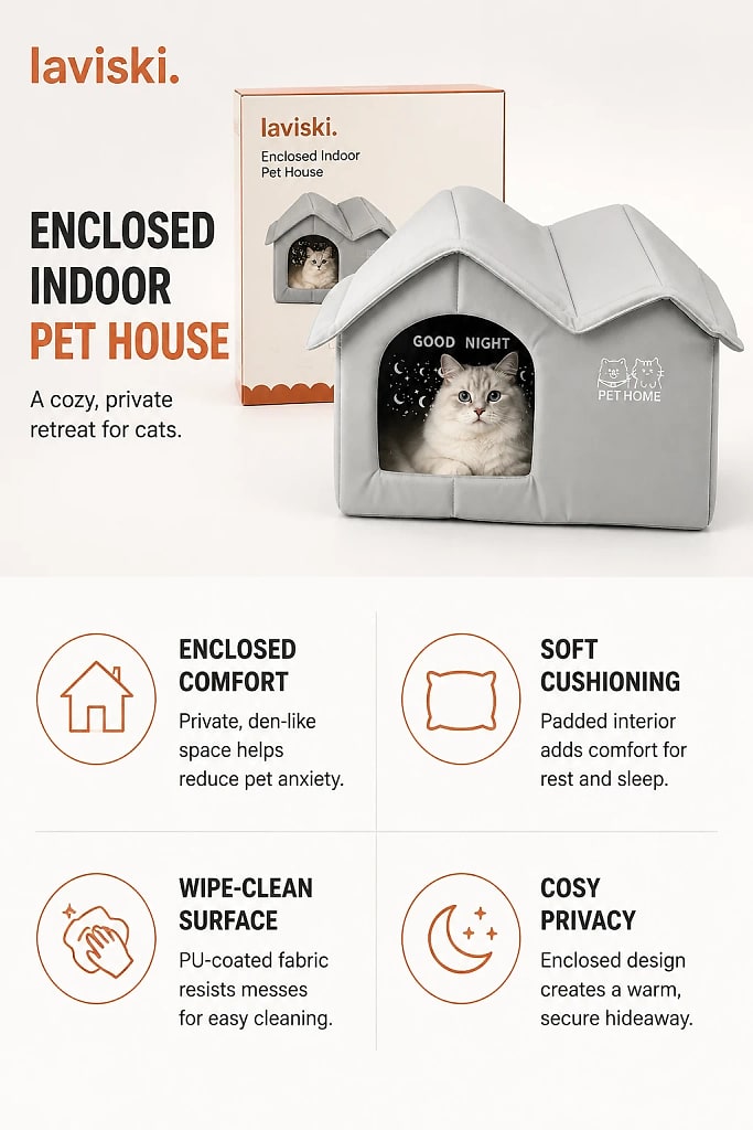 Nestova Enclosed Indoor Pet House, materials and construction detail