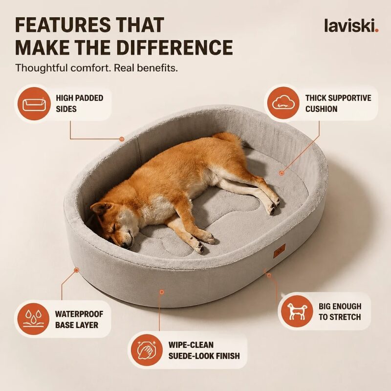 Ovalis Orthopedic Oval Dog Bed, feature showcase