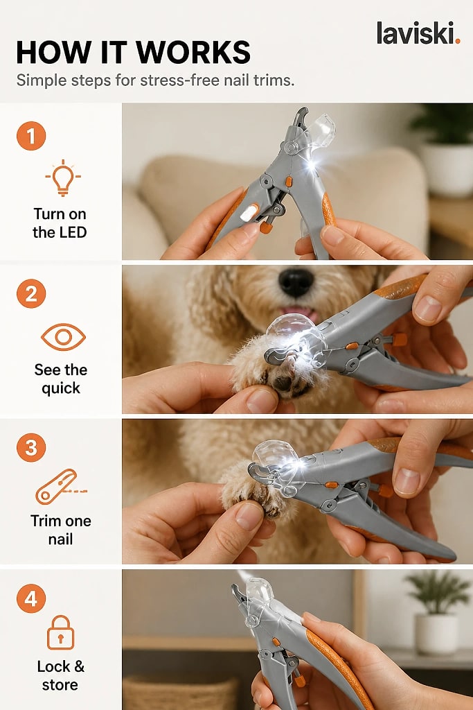 Pawguard Dog Nail Clippers with LED Quick Sensor, how to unpack and set it up