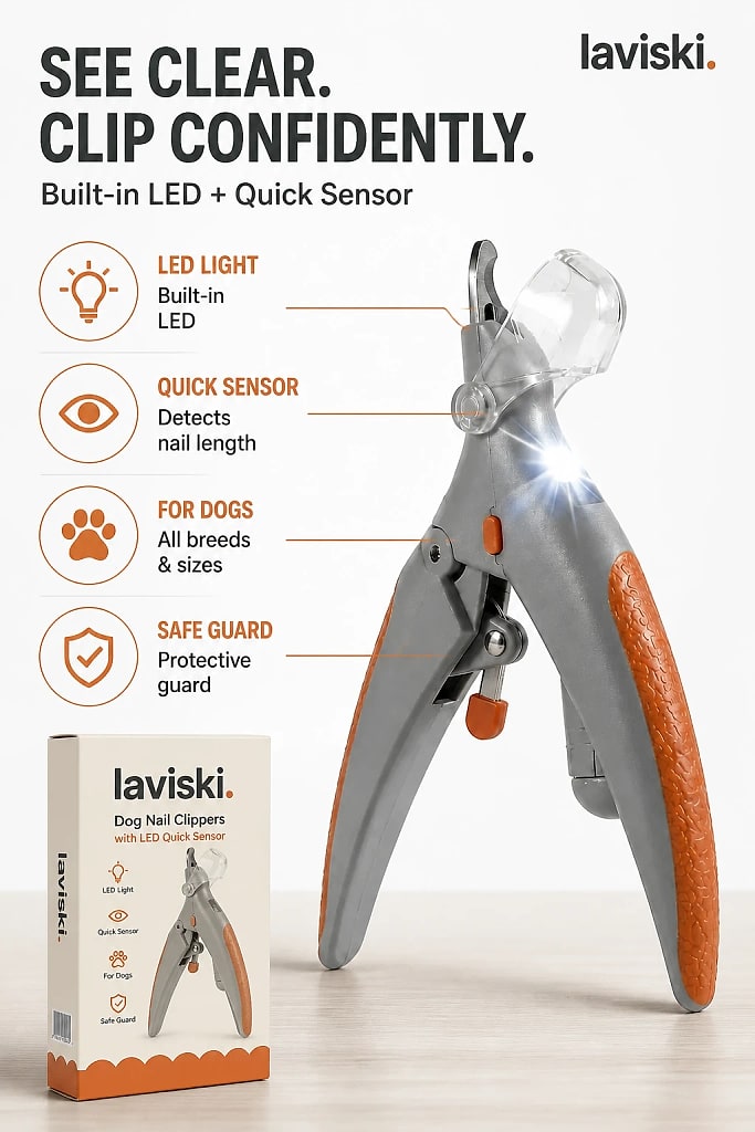 Pawguard Dog Nail Clippers with LED Quick Sensor, materials and construction detail