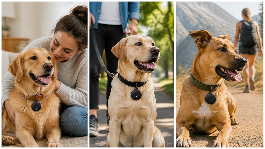 Pawloci Dog GPS Tracker, shown in use at home