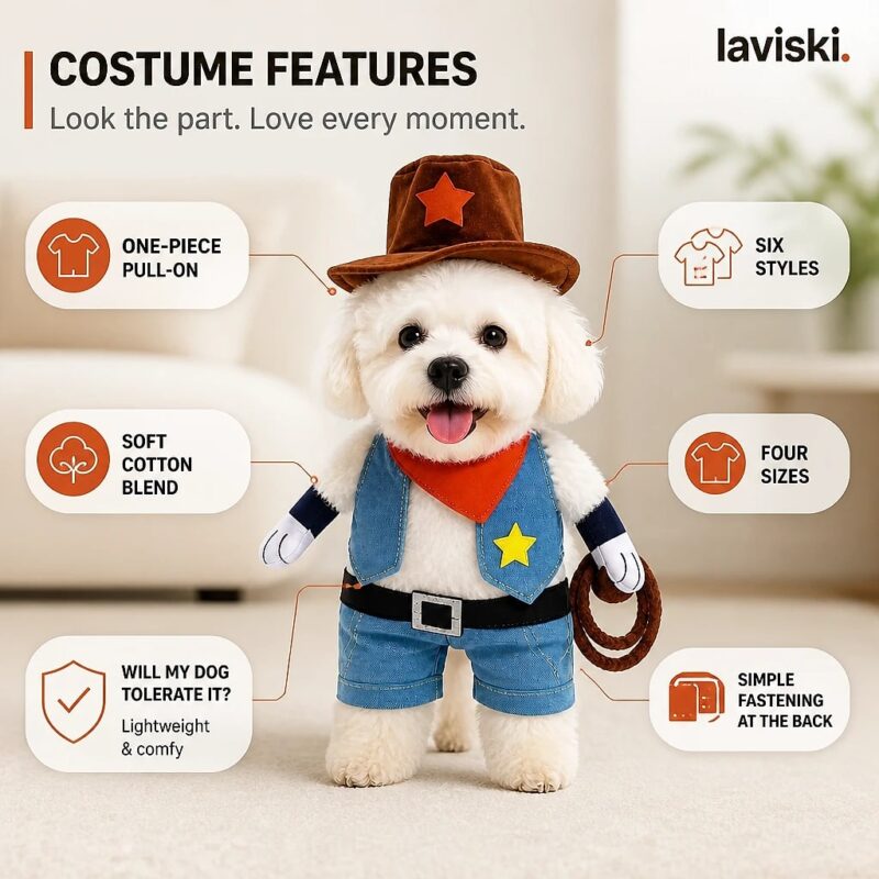 Pawrade Dog Costume Jumpsuit, feature showcase