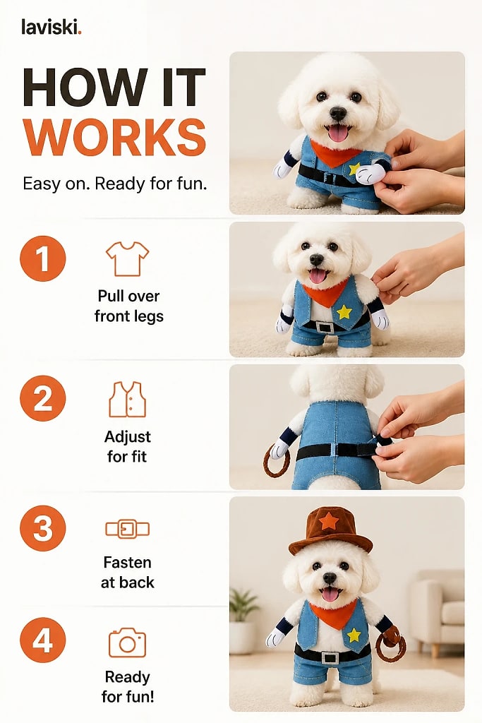 Pawrade Dog Costume Jumpsuit, how to unpack and set it up