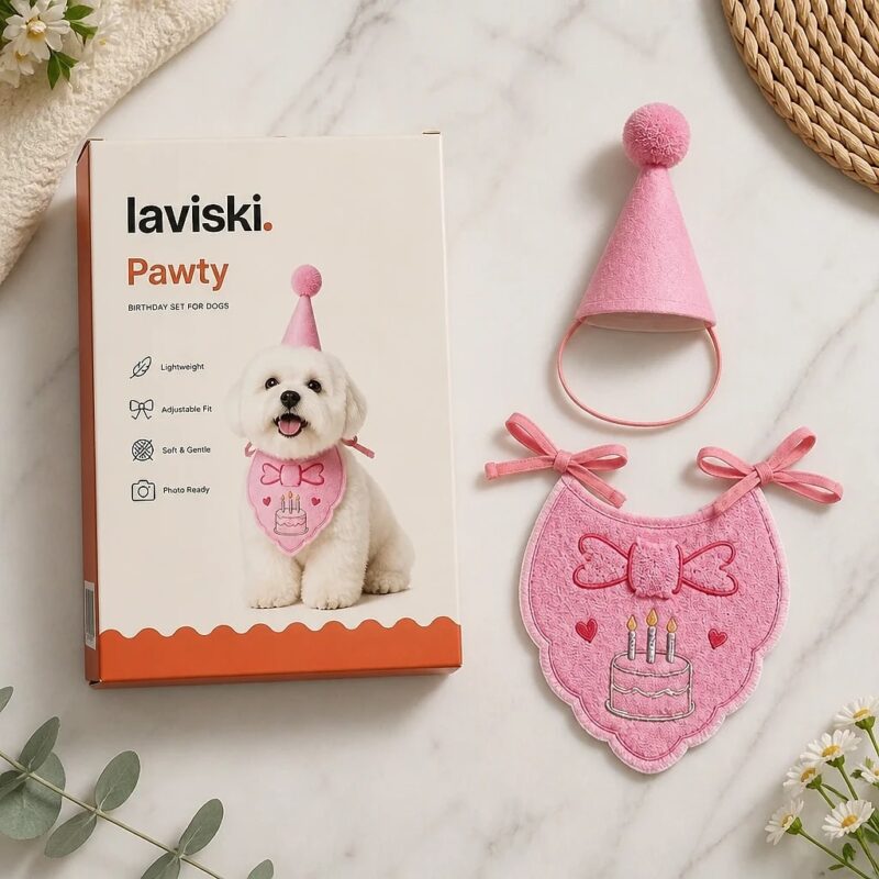 Pawty Birthday Hat and Bandana Set, what's included
