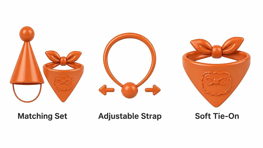 Pawty Birthday Hat and Bandana Set, key features at a glance