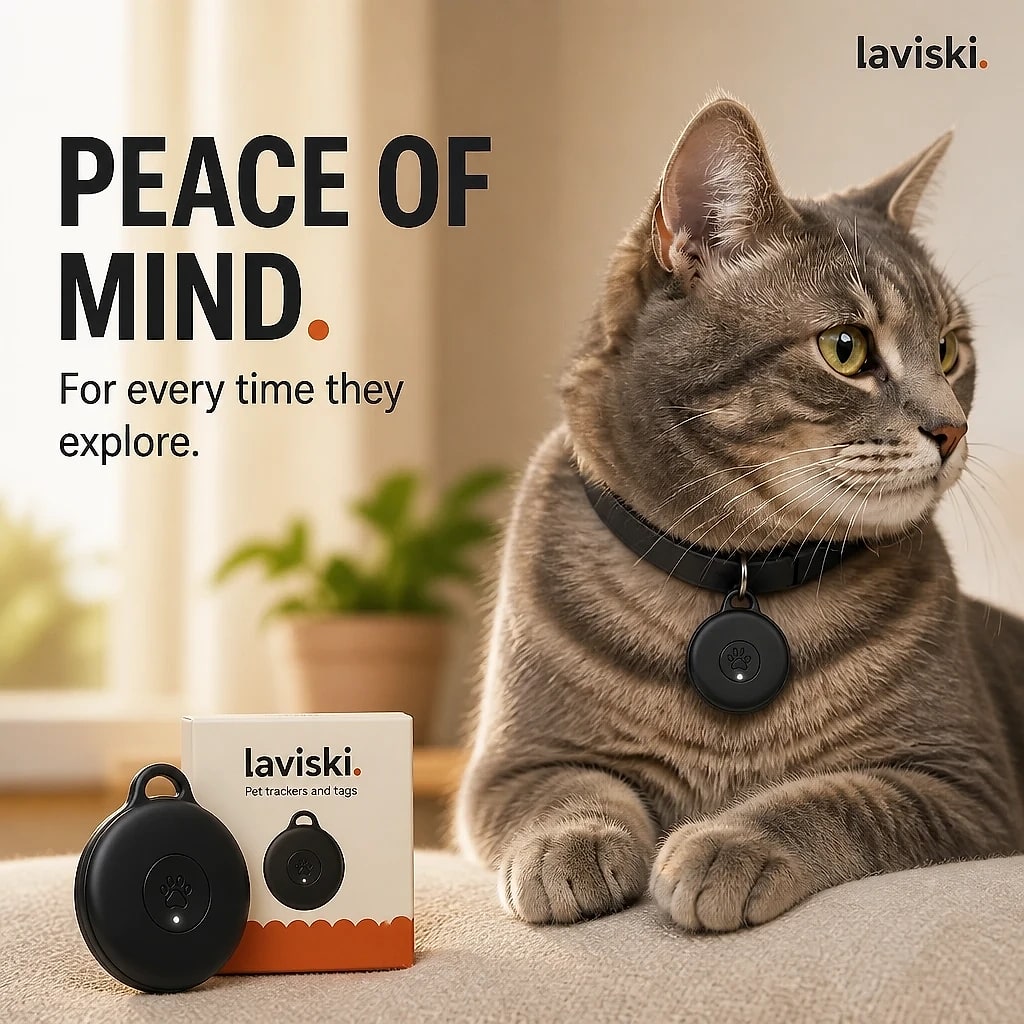 Pawvex GPS Tracker for Cats, in use, pet resting on it