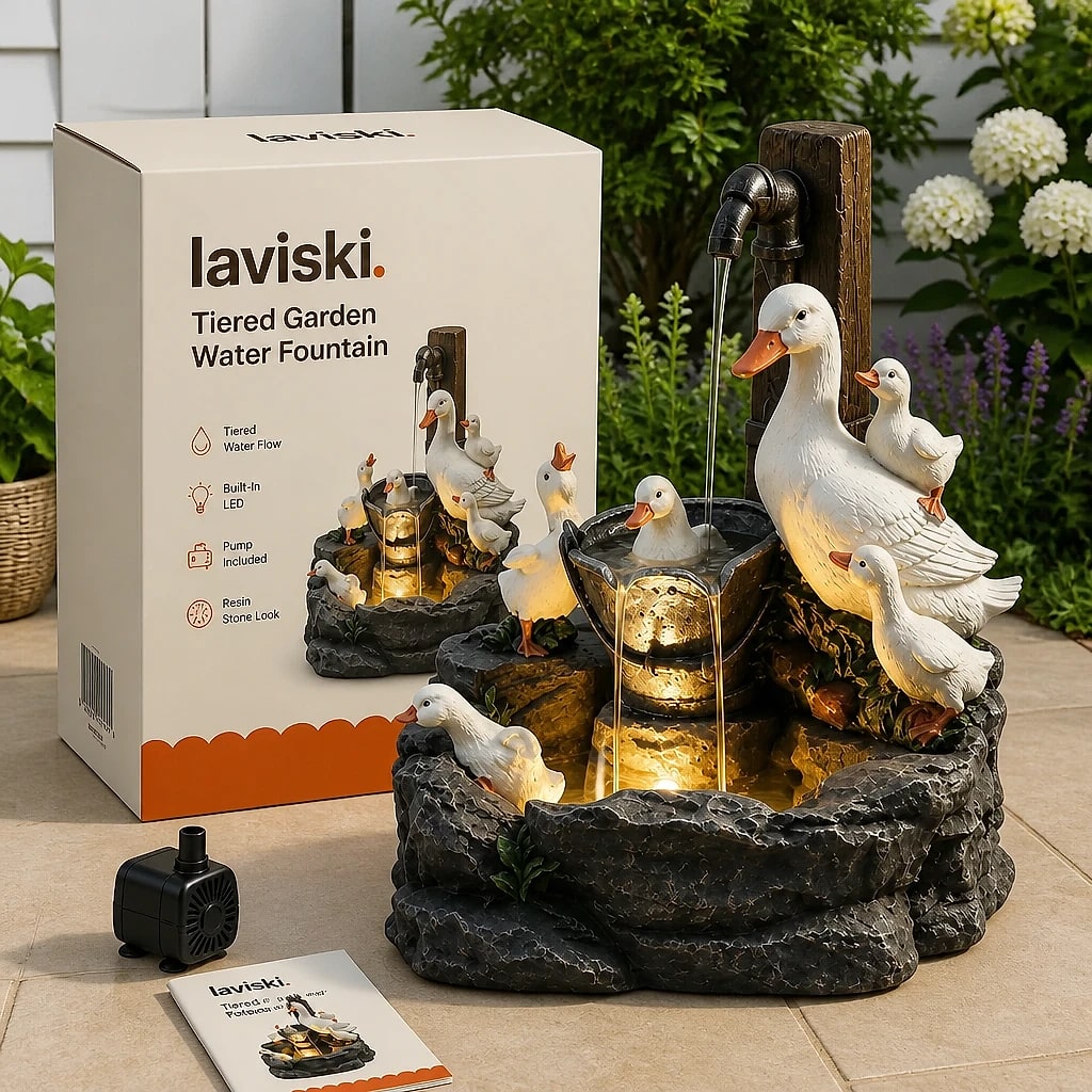 Rivona Tiered Garden Fountain, what is included in the box
