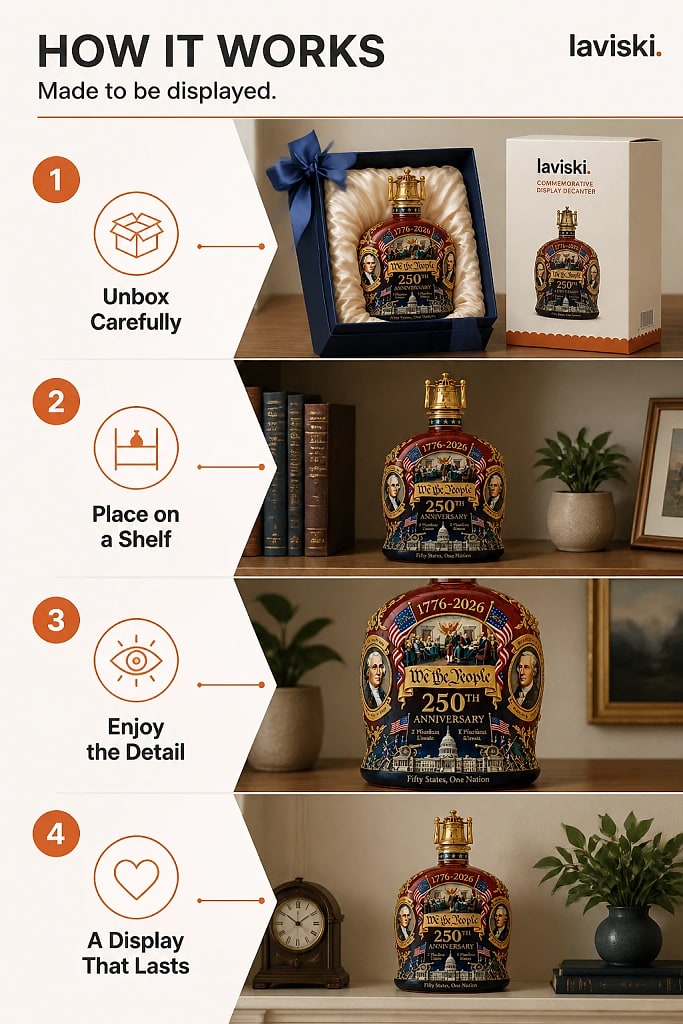 Vessara 250th Anniversary Commemorative Decanter, how to unpack and set it up