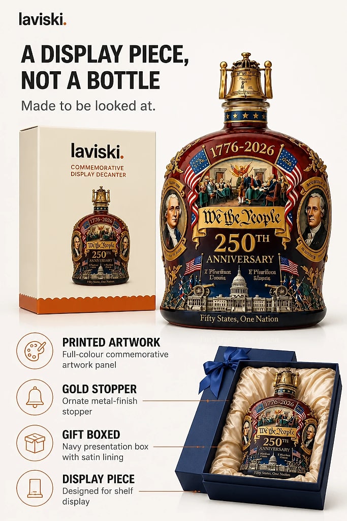 Vessara 250th Anniversary Commemorative Decanter, materials and construction detail