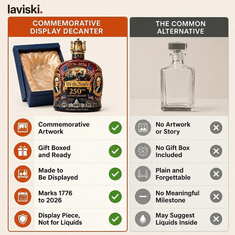 Vessara 250th Anniversary Commemorative Decanter, comparison