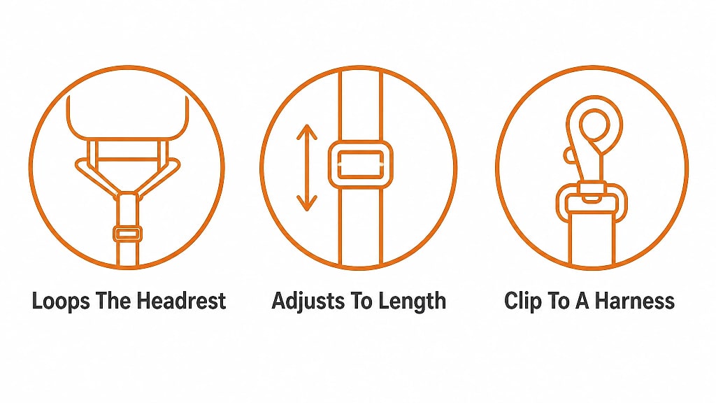 Ancora Dog Car Tether, key features at a glance