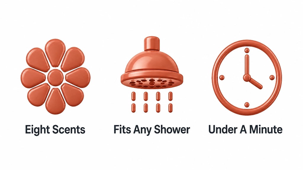 Aroma Scented In Line Shower Filter, key features at a glance
