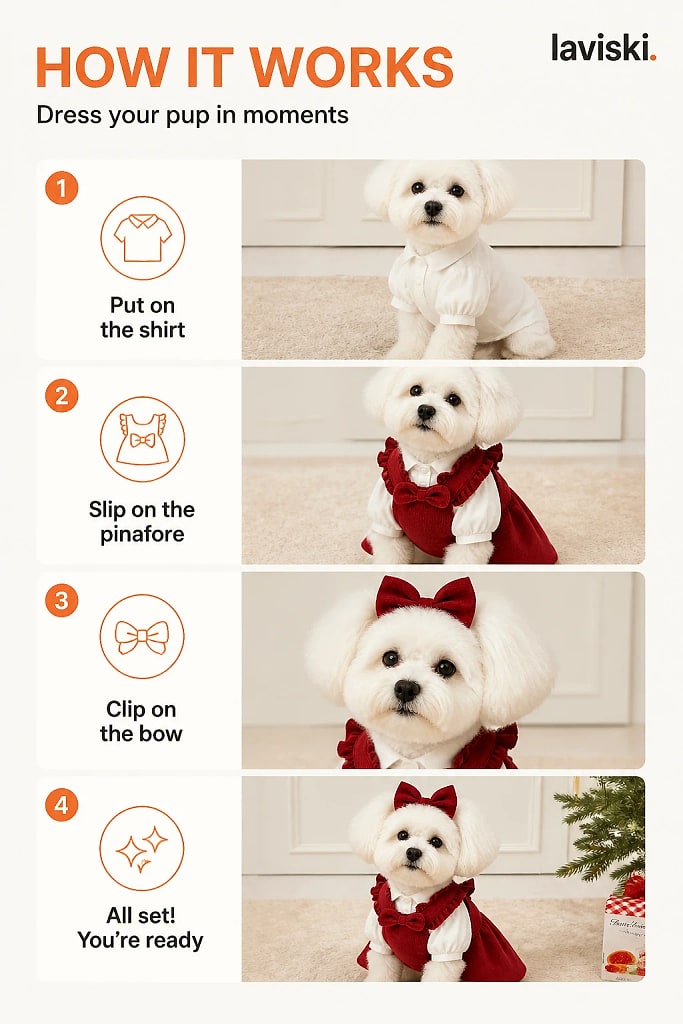 Belora Corduroy Dog Dress Set, how to unpack and set it up