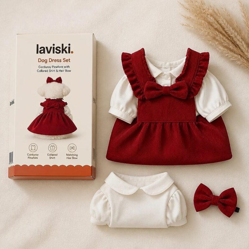 Belora Corduroy Dog Dress Set, what's included