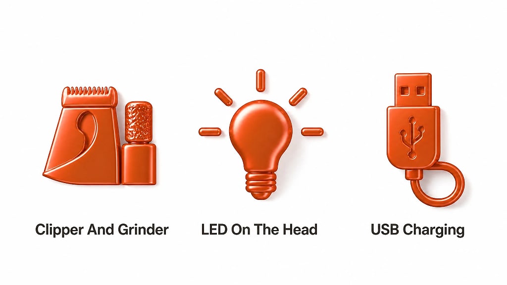 Binara Clipper and Grinder in One, key features at a glance