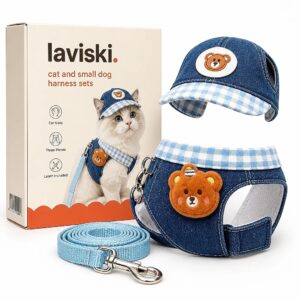 Brisa Denim Cap, Harness and Leash Set, main product hero