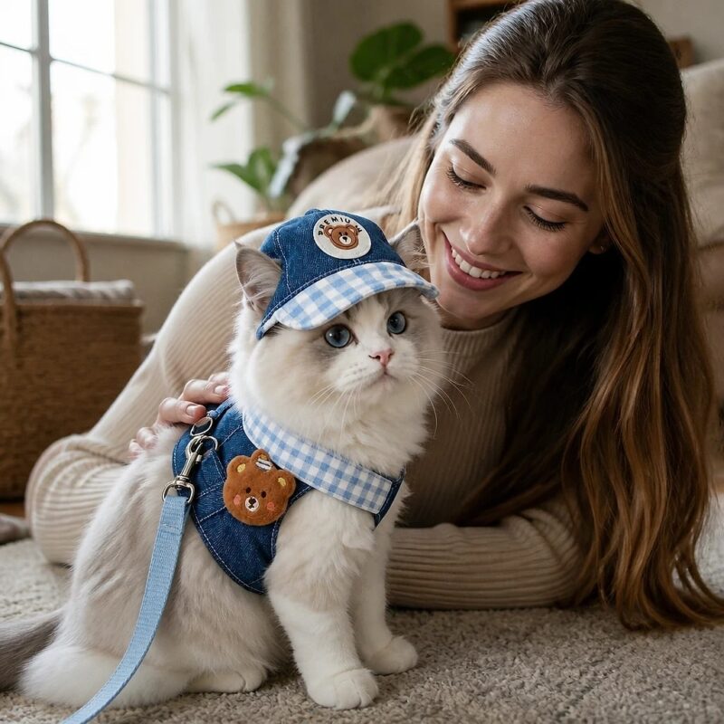 Brisa Denim Cap, Harness and Leash Set, avatar usage