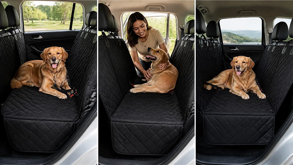 Cabina Quilted Car Seat Hammock, shown in use at home