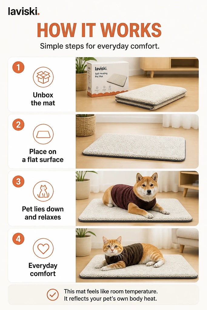 Calida Self Heating Pet Mat, how to unpack and set it up