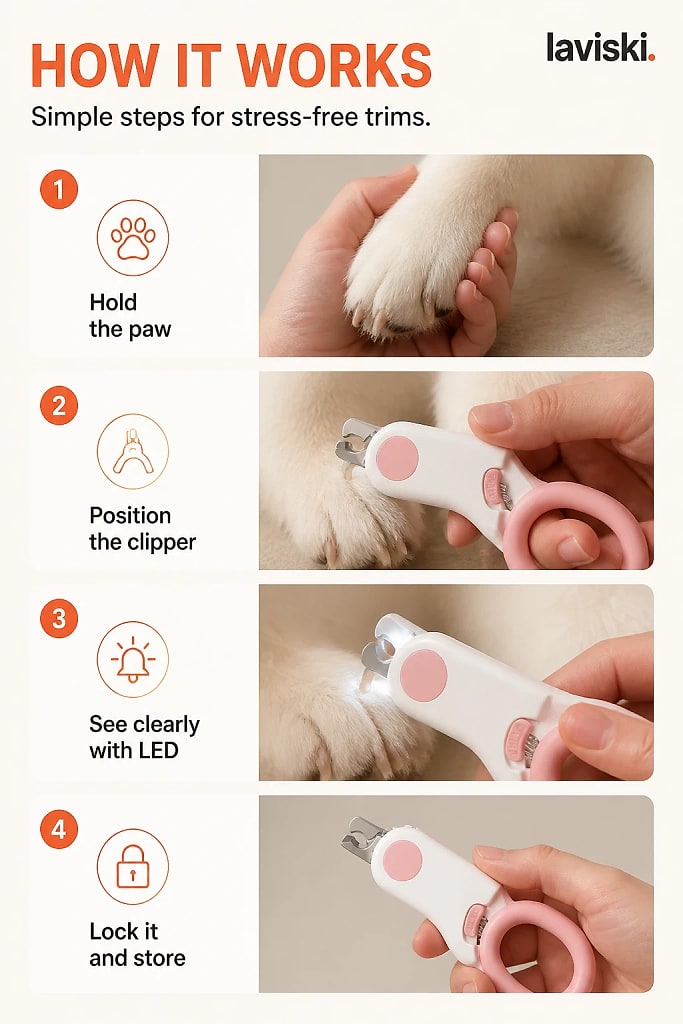 Clipsa Small Pet Nail Clipper with Lock, how to unpack and set it up