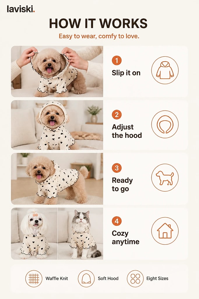 Cozia Waffle Knit Dog Hoodie, how to unpack and set it up