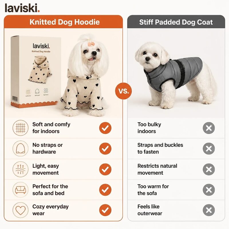 Cozia Waffle Knit Dog Hoodie, comparison