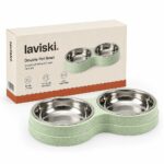 Duetta Double Pet Bowl with Steel Inserts, main product hero