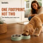 Duetta Double Pet Bowl with Steel Inserts, desired outcome