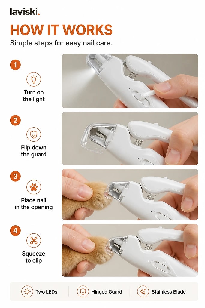 Duetto Twin LED Nail Clipper with Guard, how to unpack and set it up