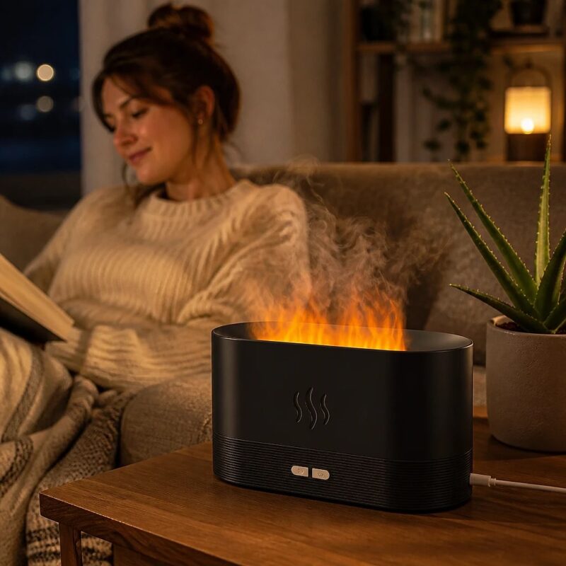 Embera Flame-Effect Aroma Diffuser, solution / transformation