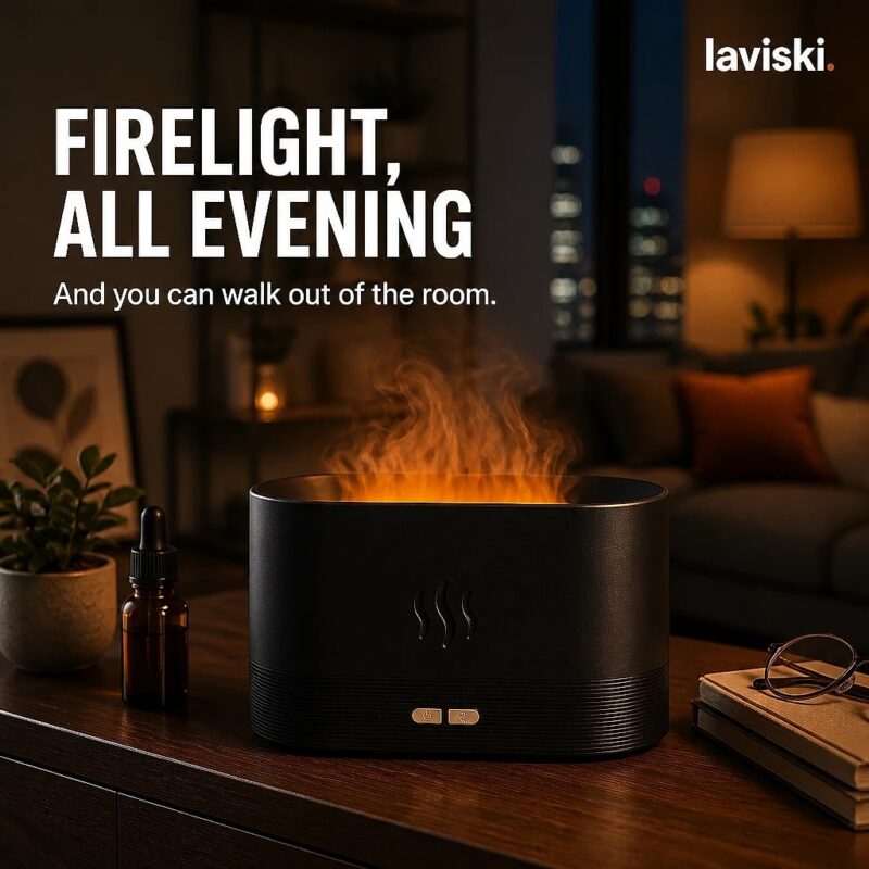 Embera Flame-Effect Aroma Diffuser, closing hero