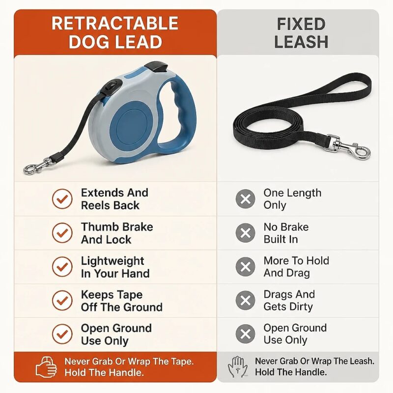 Extara Retractable Dog Lead, comparison
