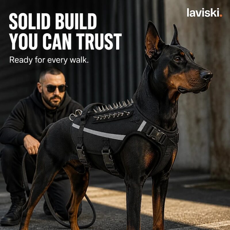 Ferrona Spiked Tactical Dog Harness, trust / durability