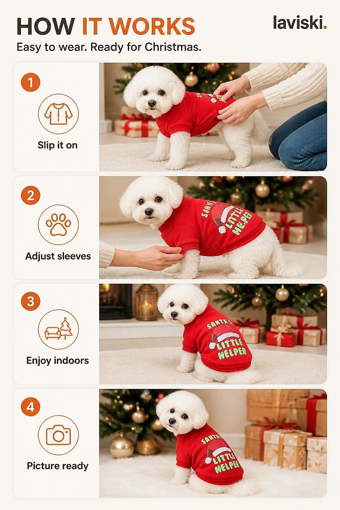 Festa Christmas Dog Sweatshirt, how to unpack and set it up
