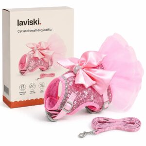 Fiora Sequin Bow Harness Dress and Leash Set, main product hero