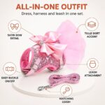Fiora Sequin Bow Harness Dress and Leash Set, feature showcase
