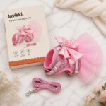 Fiora Sequin Bow Harness Dress and Leash Set, what's included