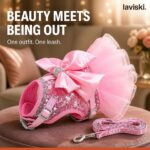 Fiora Sequin Bow Harness Dress and Leash Set, closing hero