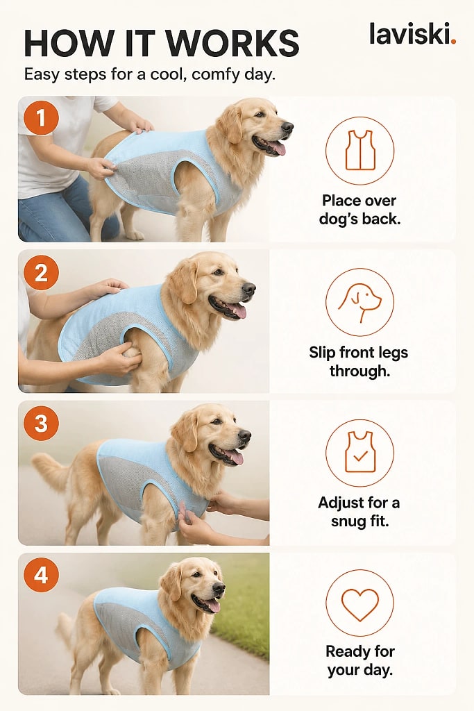 Frescia Cool Touch Dog Summer Vest, how to unpack and set it up
