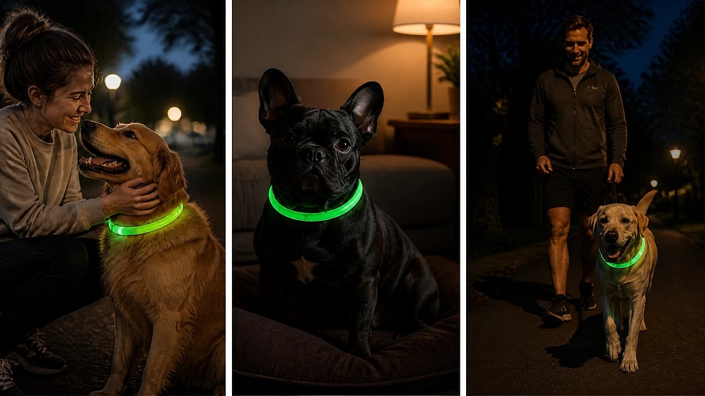 Glowra Silicone Light Tube Collar, shown in use at home