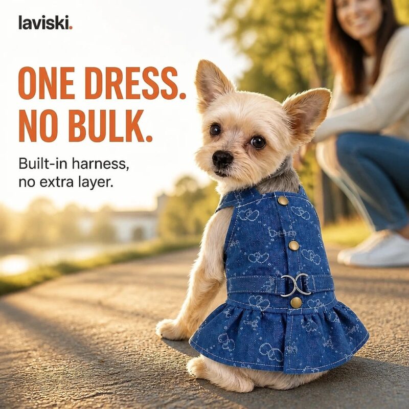 Indiga Denim Dog Harness Dress, desired outcome